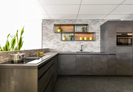 Keuken zwart beton